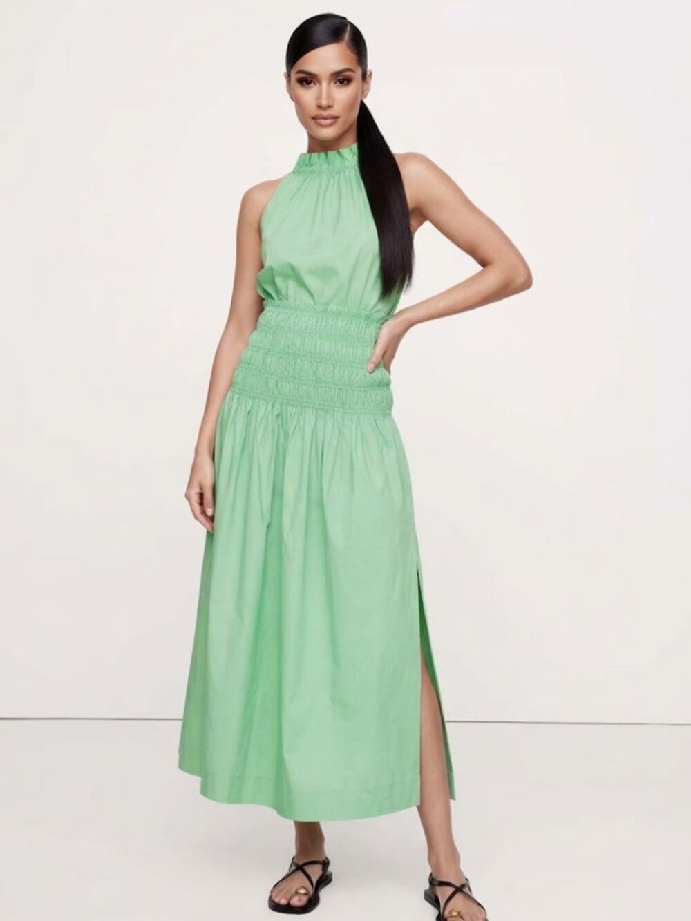 Banana Republic Cotton Poplin Smocked-Waist Maxi Skirt Size Small NWT